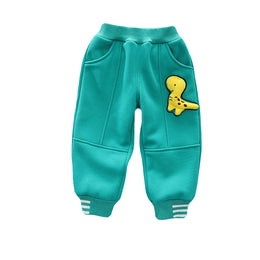 Kids Green Applique Mid-Rise Easy Wash Joggers
