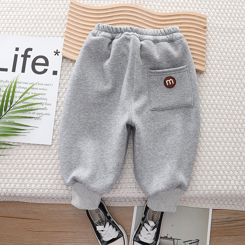 Kids Grey Mid-Rise Easy Wash Jogger