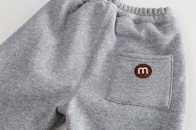 Kids Grey Mid-Rise Easy Wash Jogger
