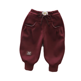 Kids Red Mid-Rise Easy Wash Joggers