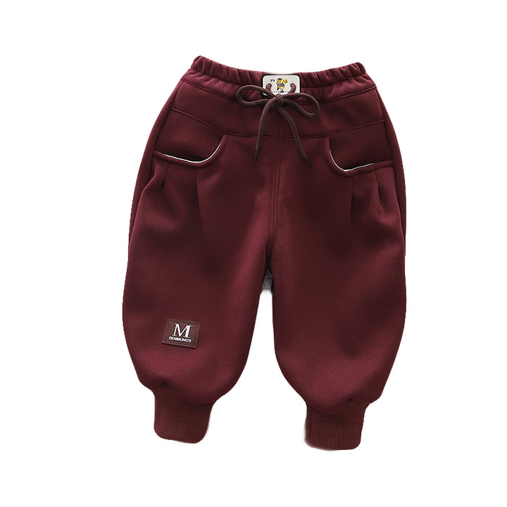 Kids Red Mid-Rise Easy Wash Joggers