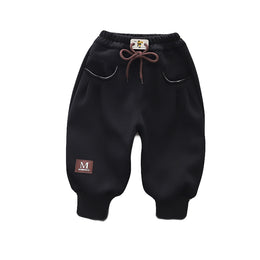Kids Black Mid-Rise Easy Wash Jogger