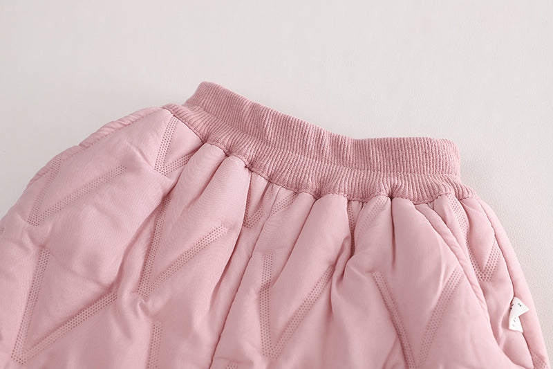 Girls Pink Mid-Rise Easy Wash Joggers