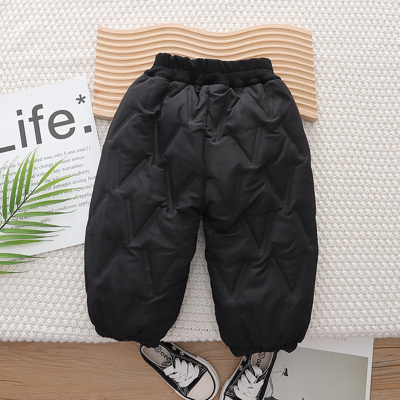Kids Black Mid-Rise Joggers