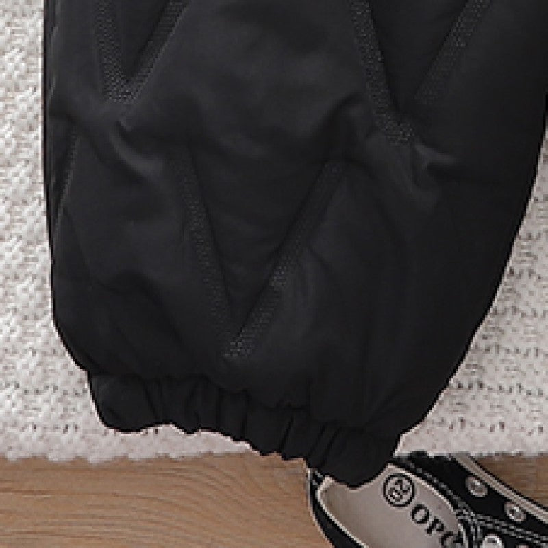 Kids Black Mid-Rise Joggers