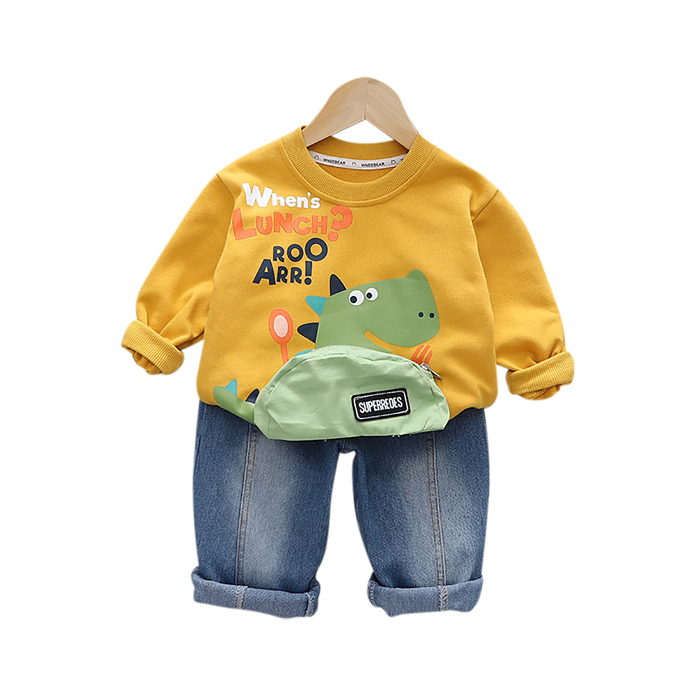 Boys Printed Pure Cotton T-shirt With Capris