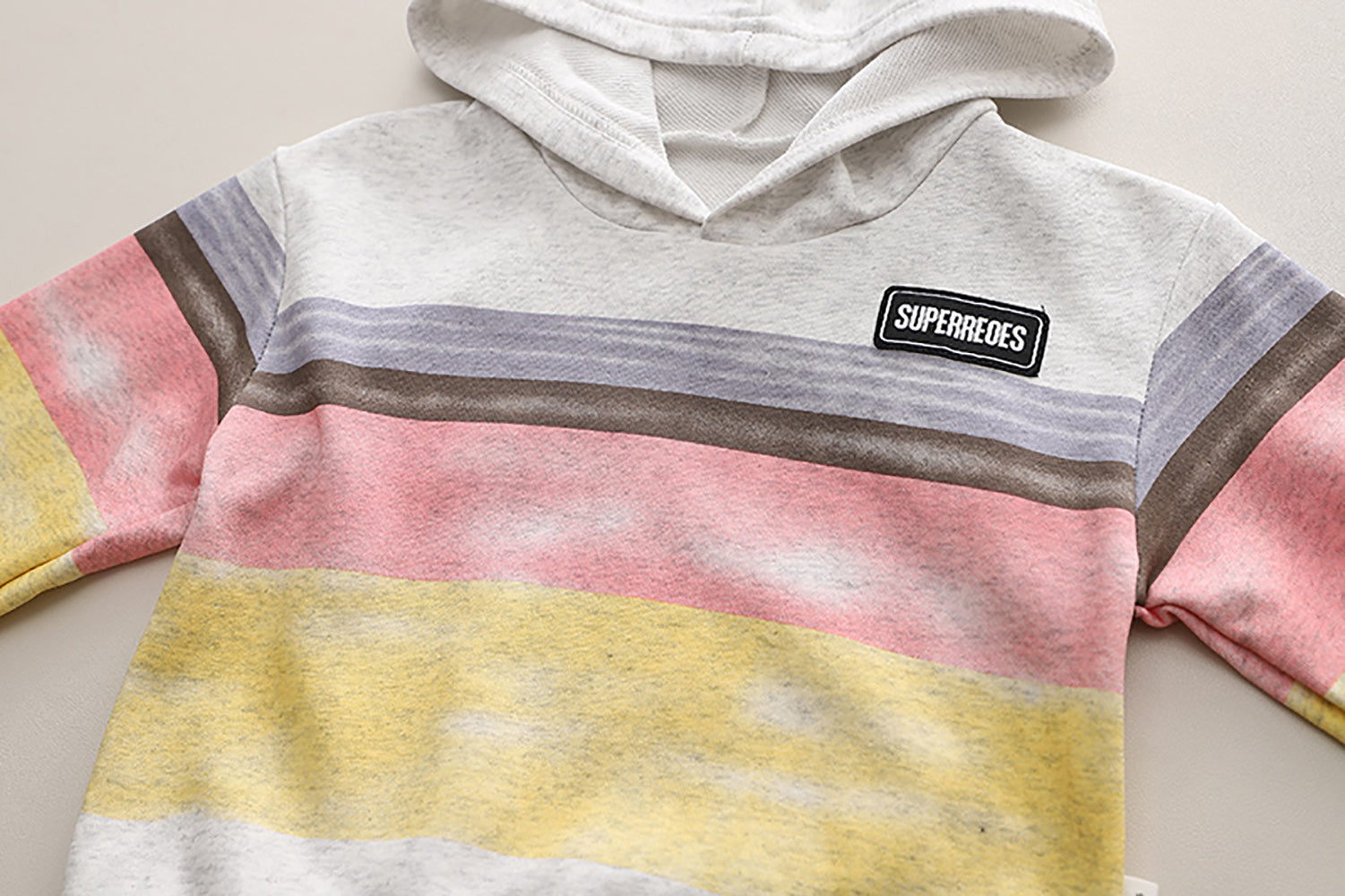 Boys Striped Long Sleeves Hooded Neck Sweatshirt with Capris