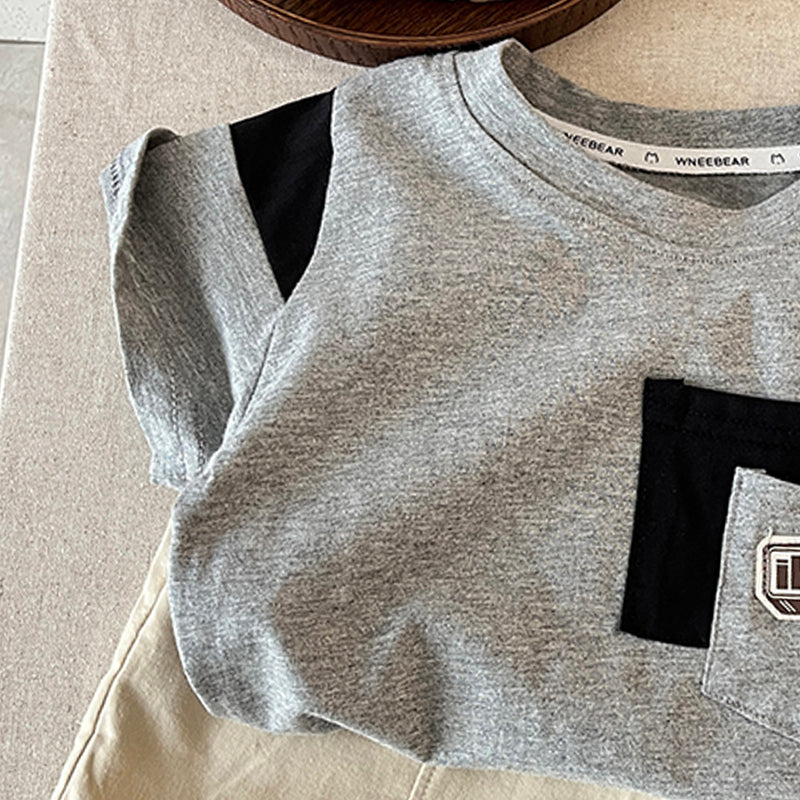 Unisex Kids Round Neck Pure Cotton T-shirt with Shorts