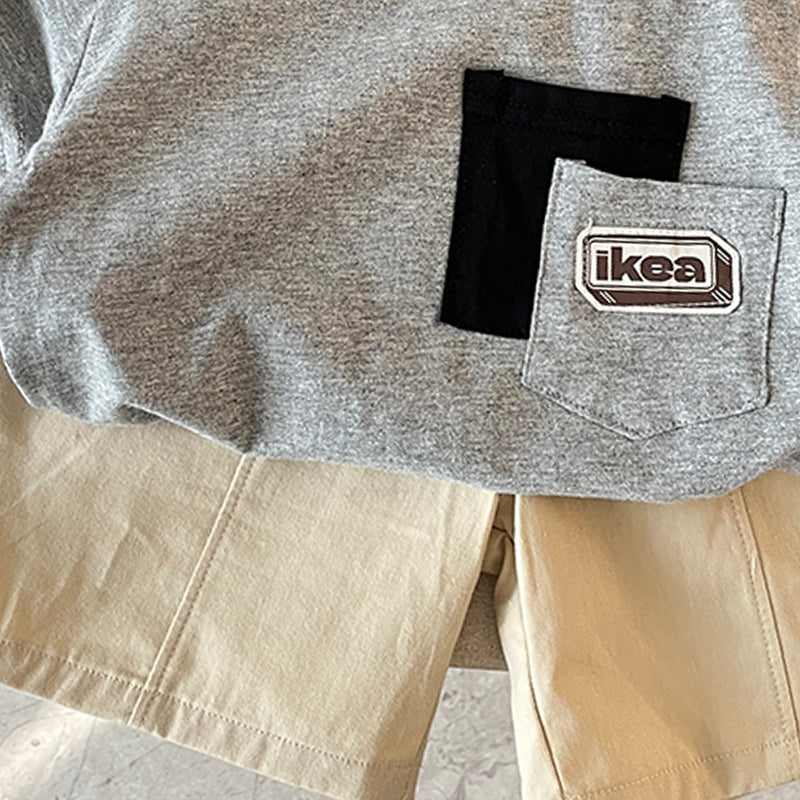 Unisex Kids Round Neck Pure Cotton T-shirt with Shorts