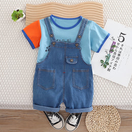 Unisex Kids Printed Pure Cotton T-shirt With Shorts