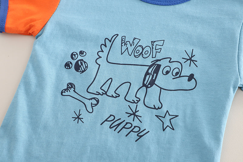 Unisex Kids Printed Pure Cotton T-shirt With Shorts