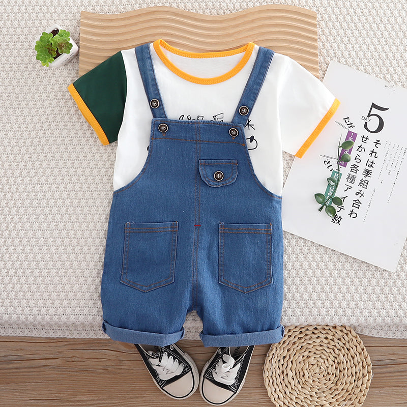 Colourblocked T-shirt and Shorts Set