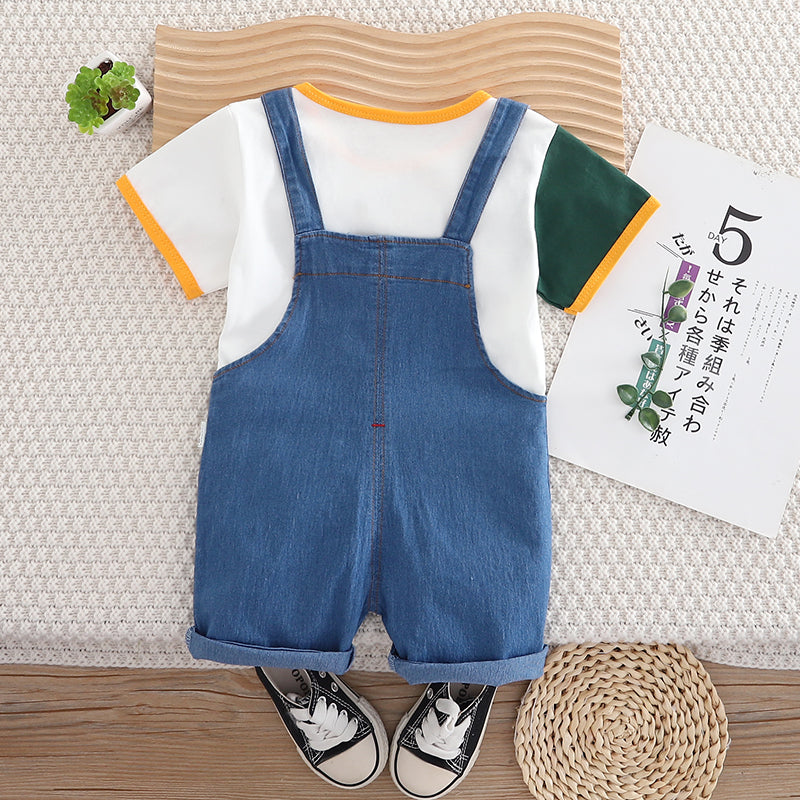 Colourblocked T-shirt and Shorts Set