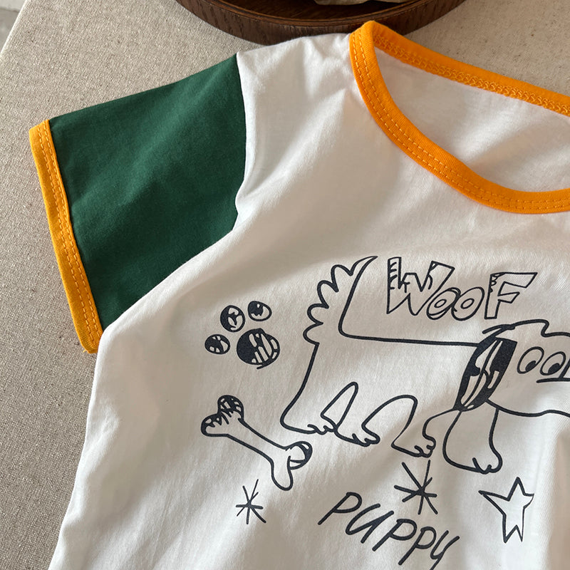 Colourblocked T-shirt and Shorts Set