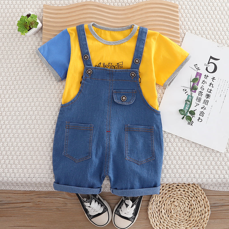 Kids T-shirt and Dungarees Set