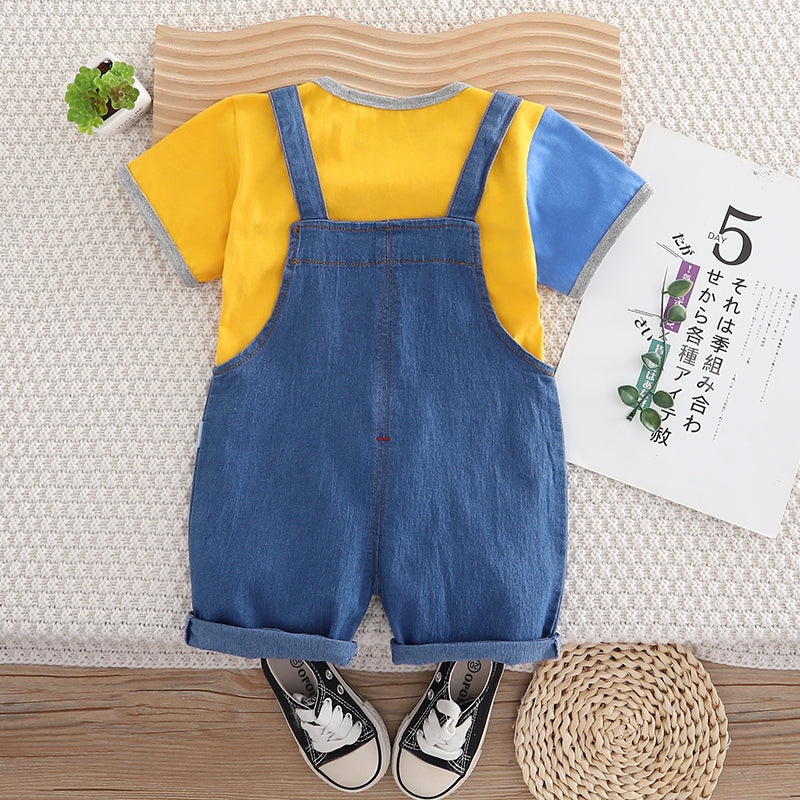 Kids T-shirt and Dungarees Set