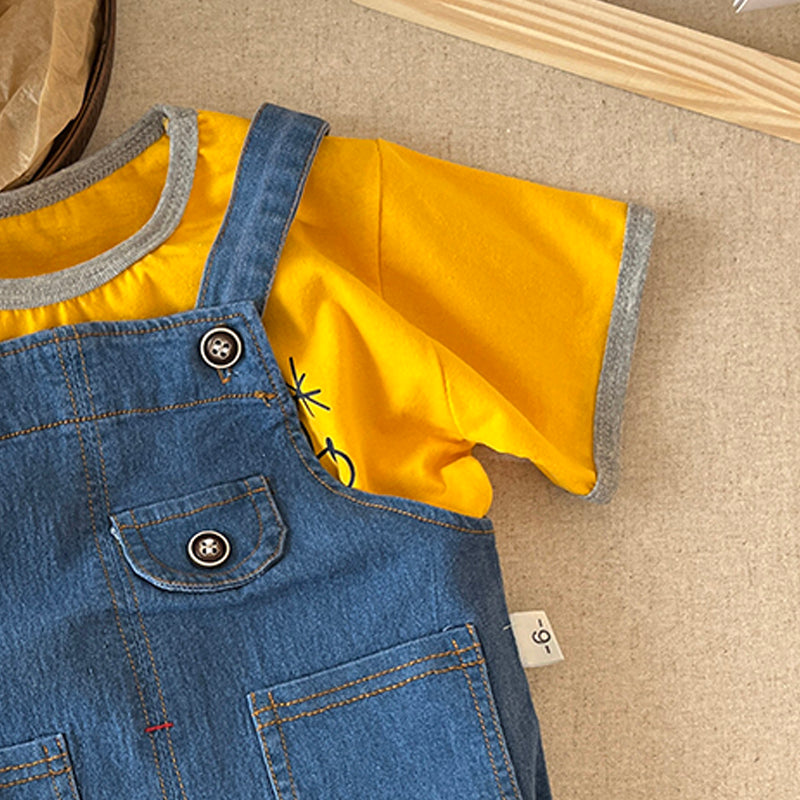 Kids T-shirt and Dungarees Set