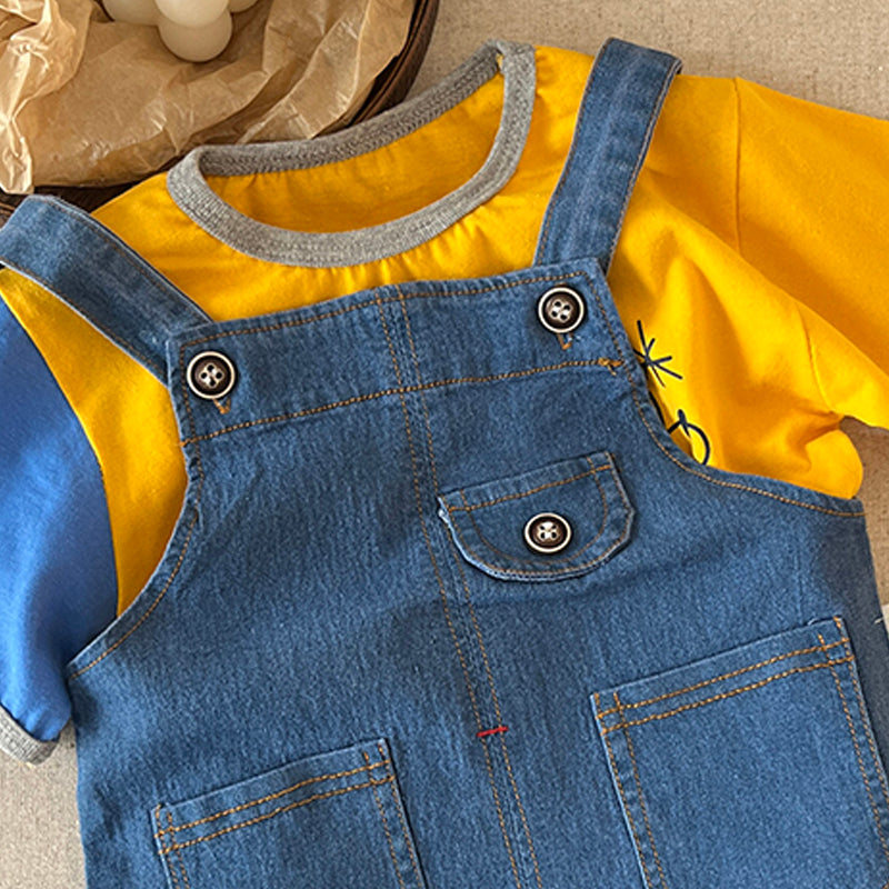 Kids T-shirt and Dungarees Set
