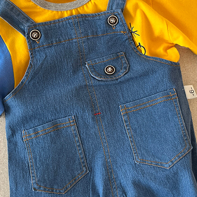 Kids T-shirt and Dungarees Set