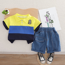 Kids Striped Pure Cotton T-shirt With Shorts
