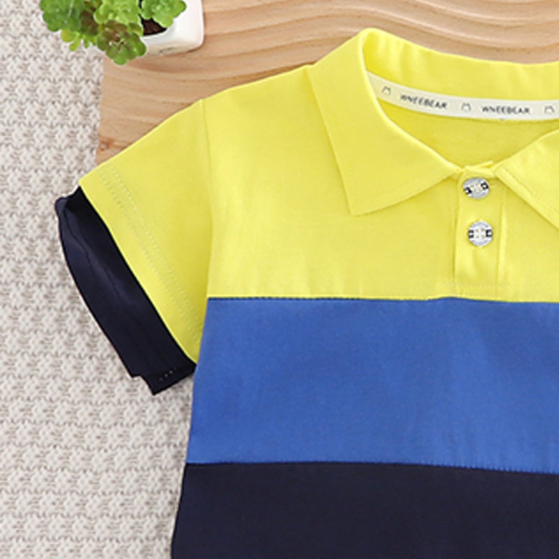 Kids Striped Pure Cotton T-shirt With Shorts