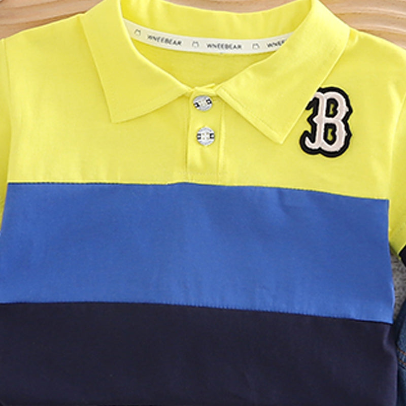 Kids Striped Pure Cotton T-shirt With Shorts