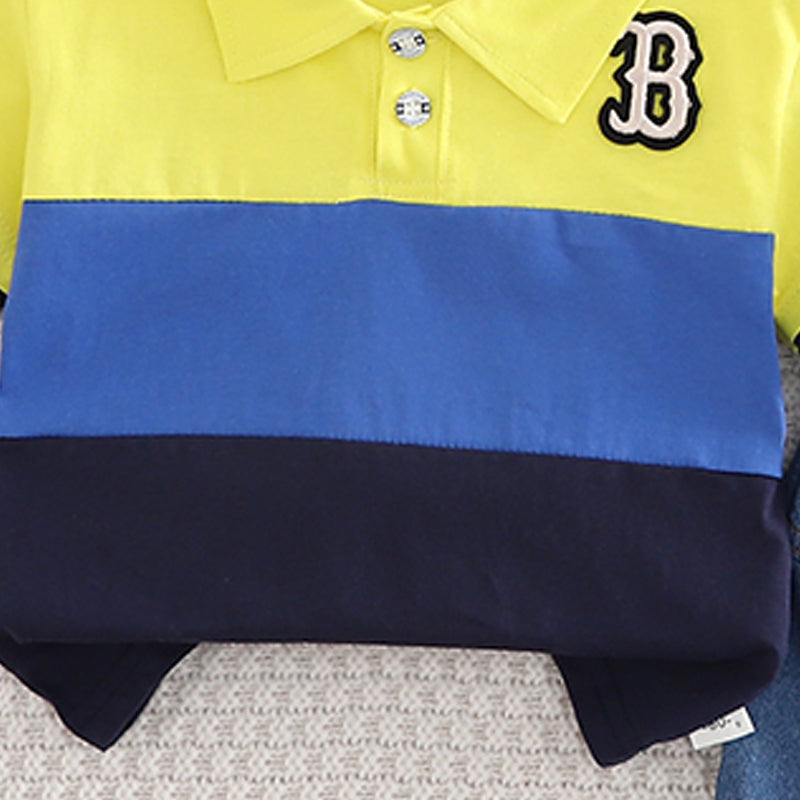 Kids Striped Pure Cotton T-shirt With Shorts