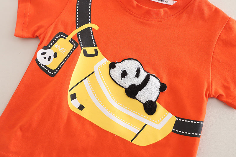 Infants Printed Pure Cotton T-shirt With Shorts