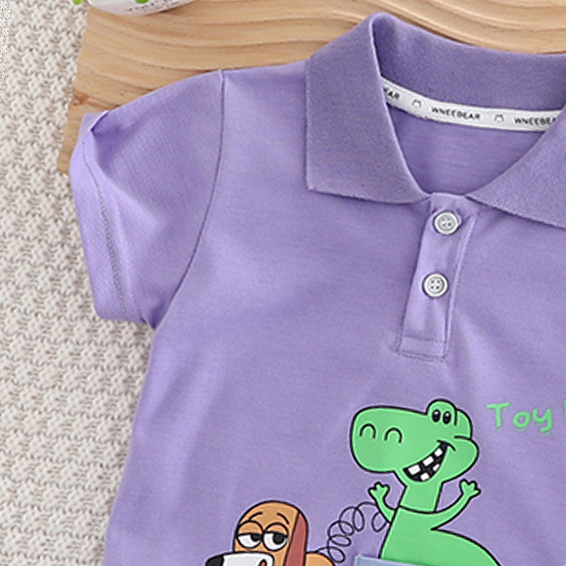 Infants Printed Pure Cotton T-shirt With Shorts