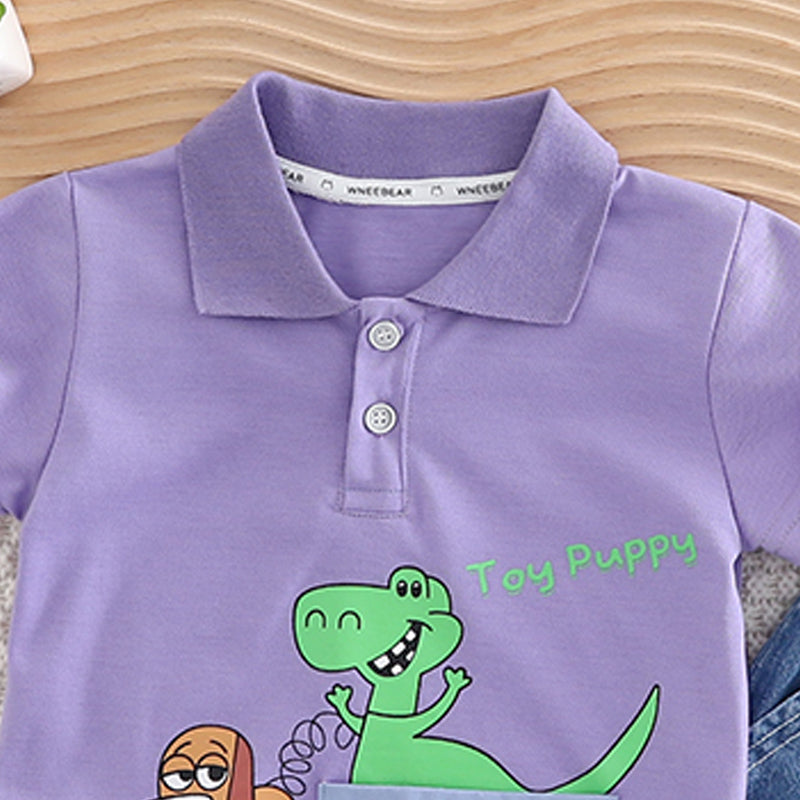 Infants Printed Pure Cotton T-shirt With Shorts