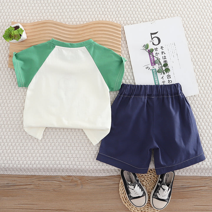 Unisex Kids Printed Pure Cotton T-shirt With Shorts