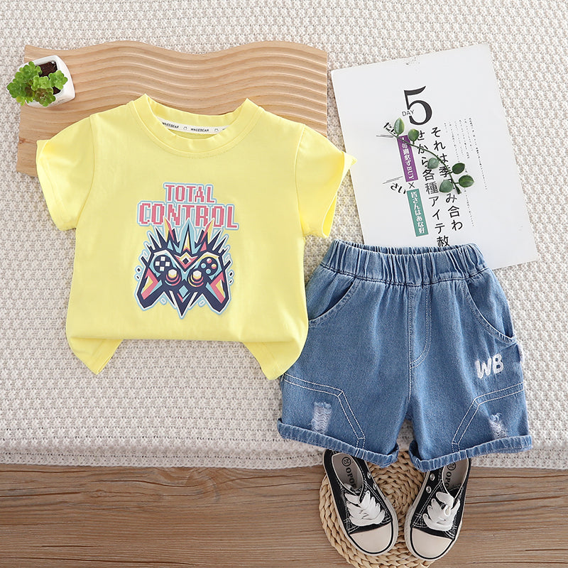 Unisex Kids Printed T-shirt with Shorts