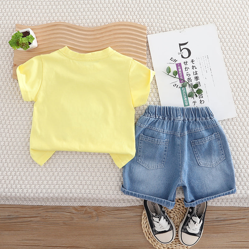 Unisex Kids Printed T-shirt with Shorts