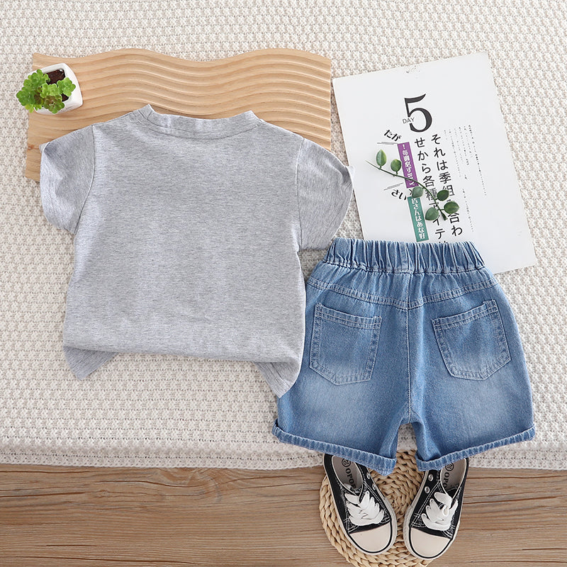 Unisex Kids Printed T-shirt With Shorts