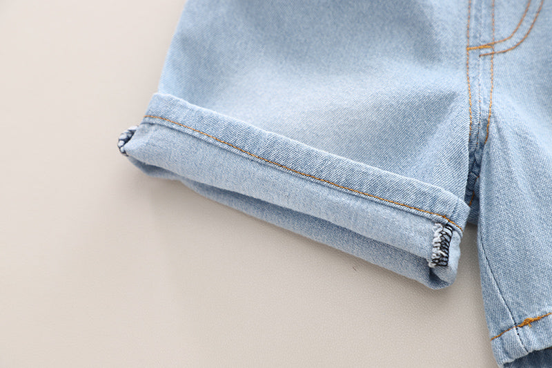 Boys Blue Checked Pure Cotton Shirt with Shorts