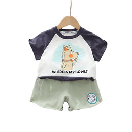 Kids Graphic Printed Pure Cotton T-shirt with Shorts