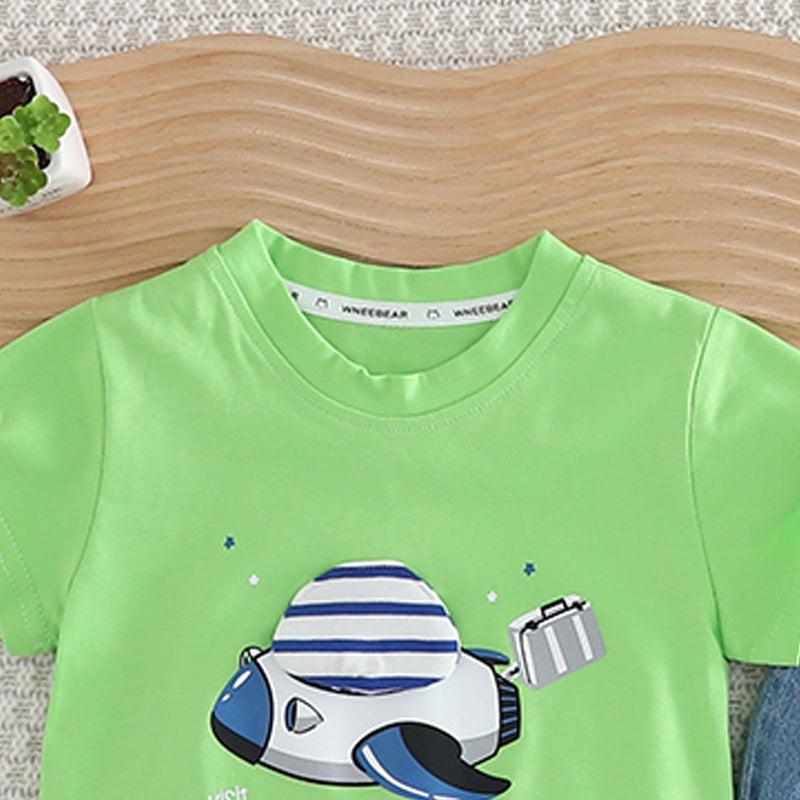 Boys Printed T-shirt with Shorts