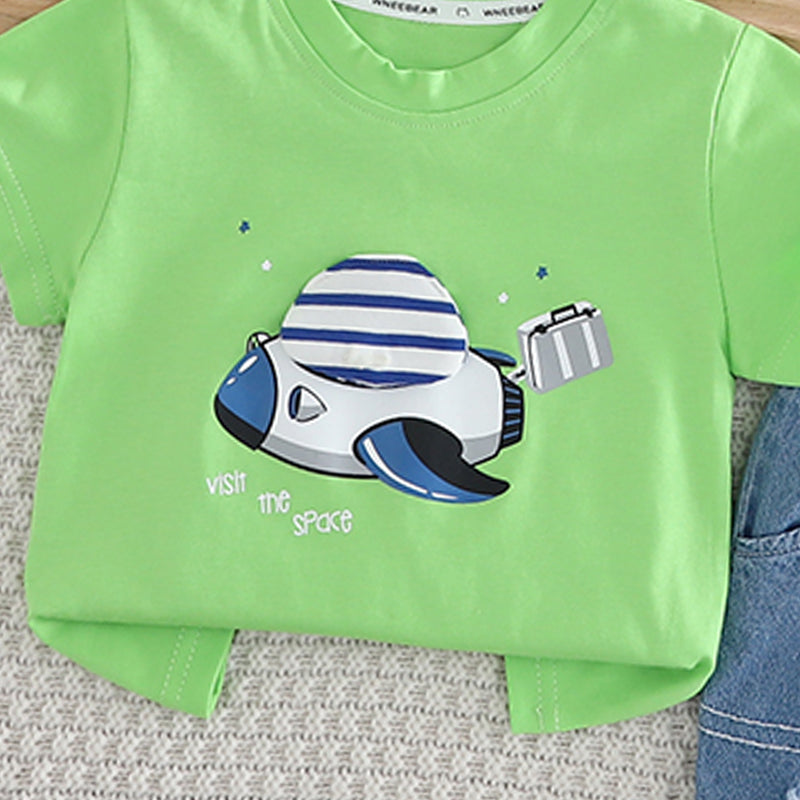 Boys Printed T-shirt with Shorts