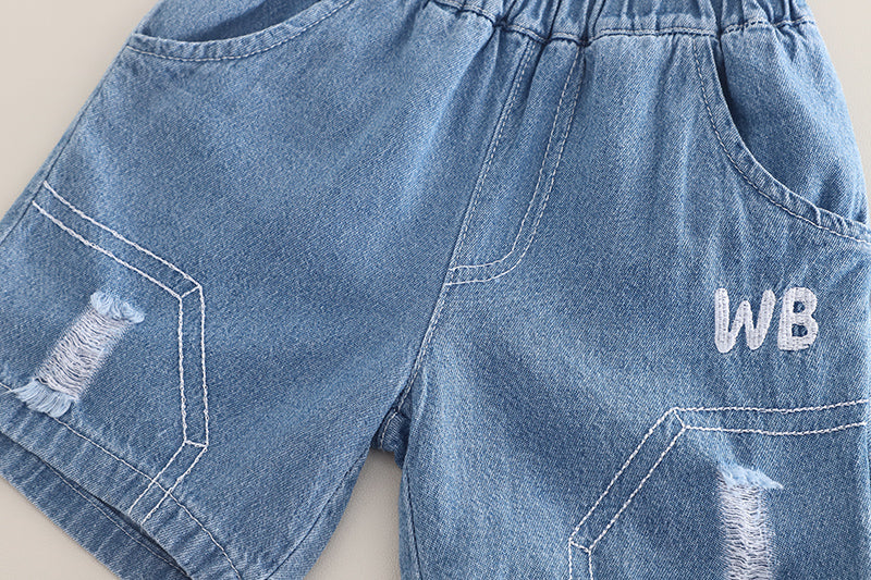 Boys Printed T-shirt with Shorts
