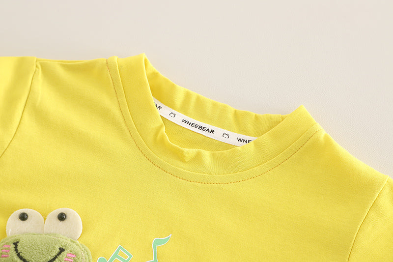 Boys Typography Printed Pure Cotton T-shirt With Shorts