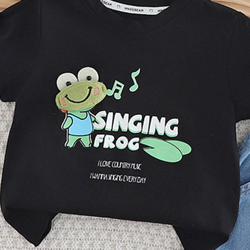 Boys Printed Pure Cotton T-shirt with Shorts