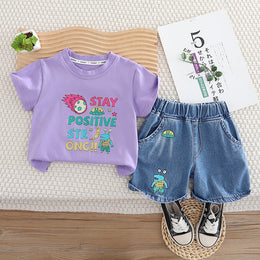 Boys Printed T-shirt with Shorts