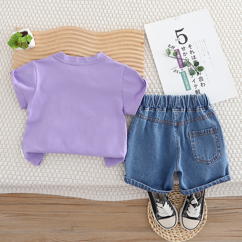 Boys Printed T-shirt with Shorts