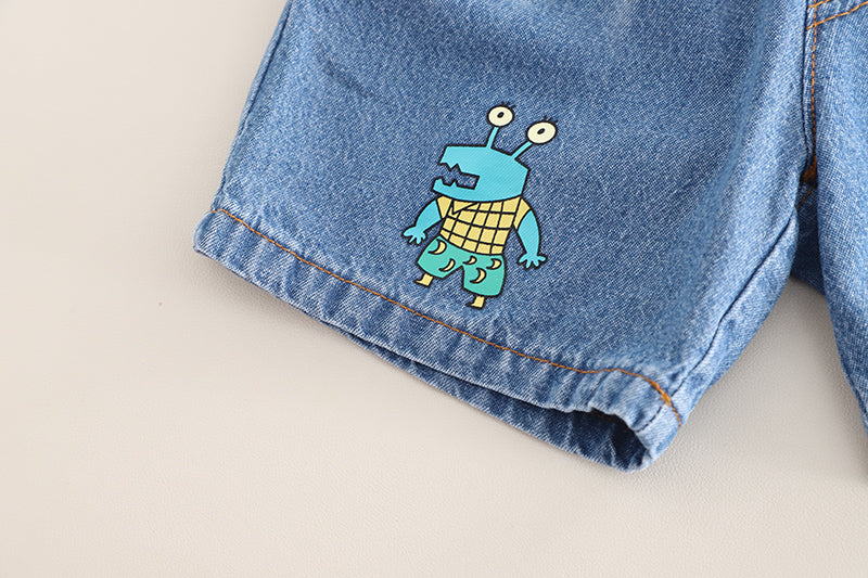 Boys Printed T-shirt with Shorts