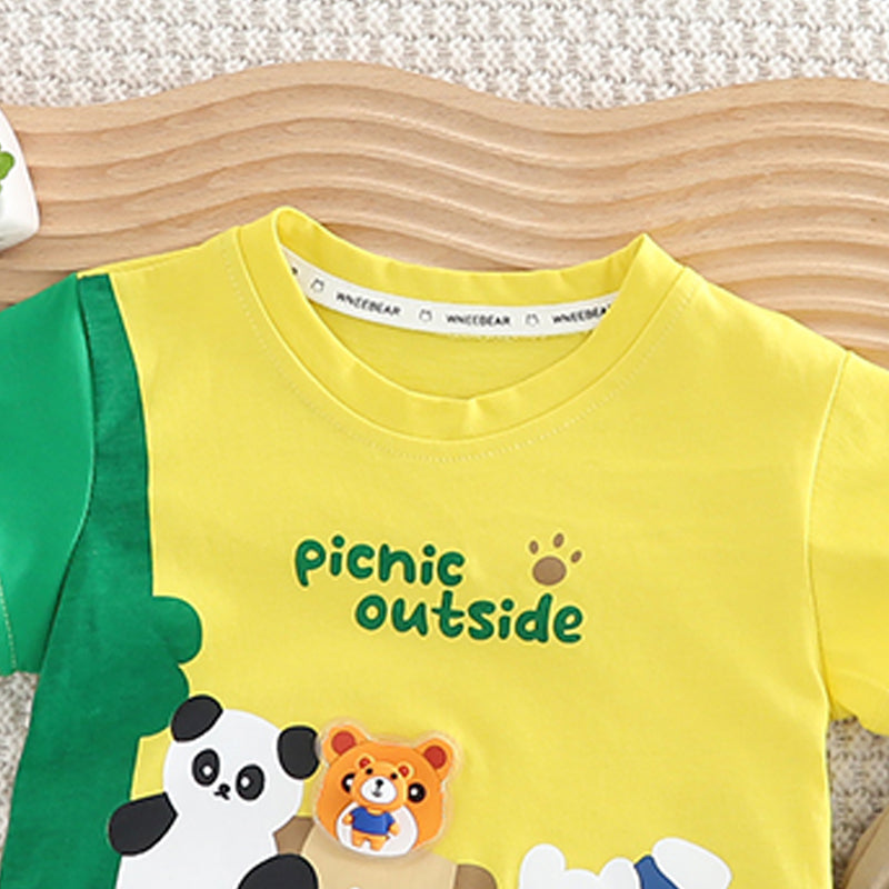 Boys Printed T-shirt with Shorts