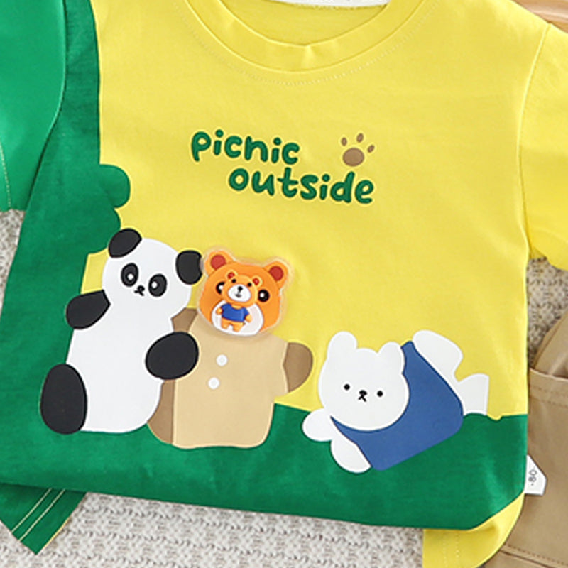 Boys Printed T-shirt with Shorts