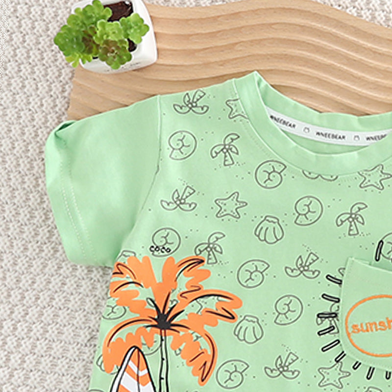 Boys Printed Pure Cotton T-shirt with Shorts