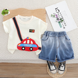 Boys Graphic Printed T-shirt with Shorts