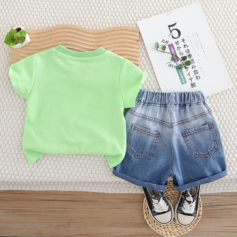 Boys Printed T-shirt with Shorts