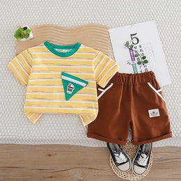 Boys Striped T-shirt With Shorts